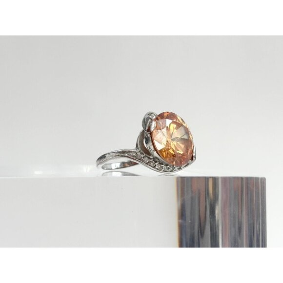 Bypass Shank 18k HGE Electroplated Gold Multi Gemstone Vintage Ring - sz 8.75 - Picture 3 of 10